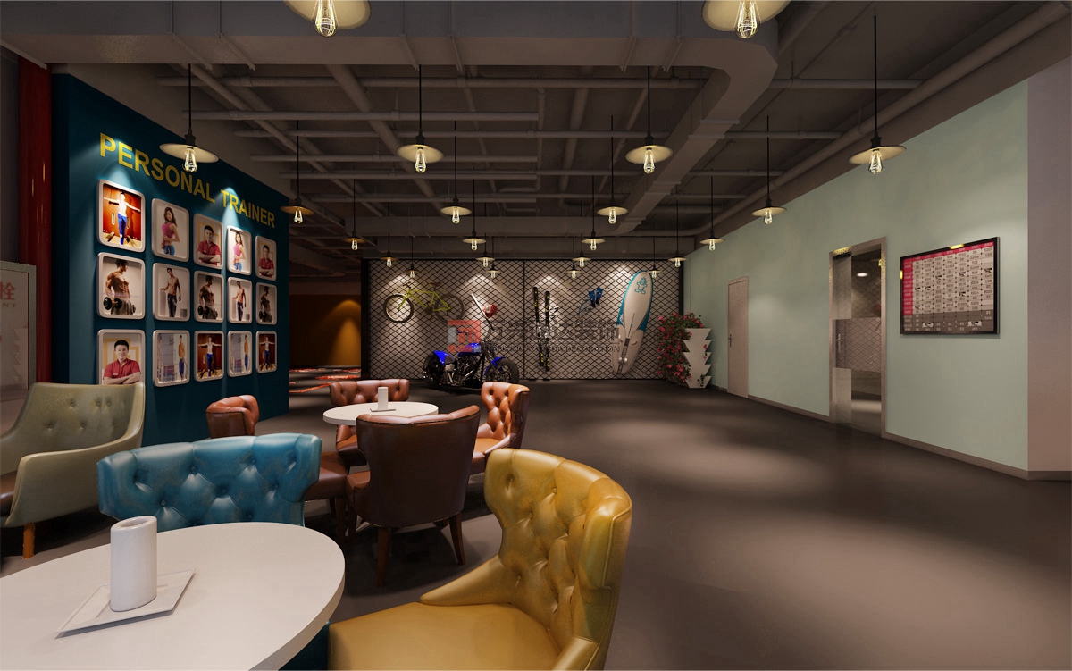 北京萬興通達(dá)辦公裝修項目-瑞克健身裝修效果圖