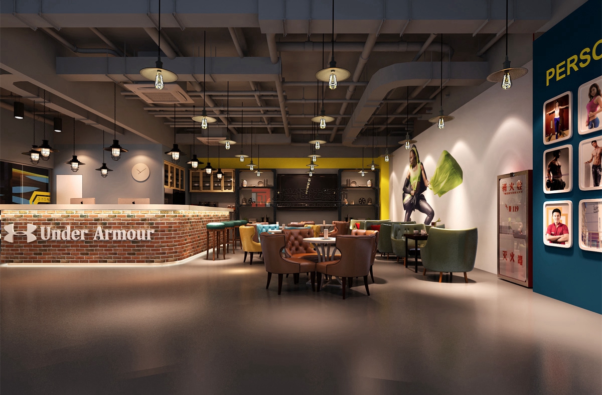 北京萬興通達(dá)辦公裝修項目-瑞克健身裝修效果圖