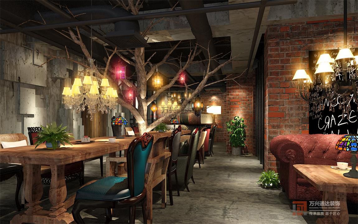 北京萬(wàn)興通達(dá)辦公裝修項(xiàng)目-咖啡灣咖啡廳裝修效果圖