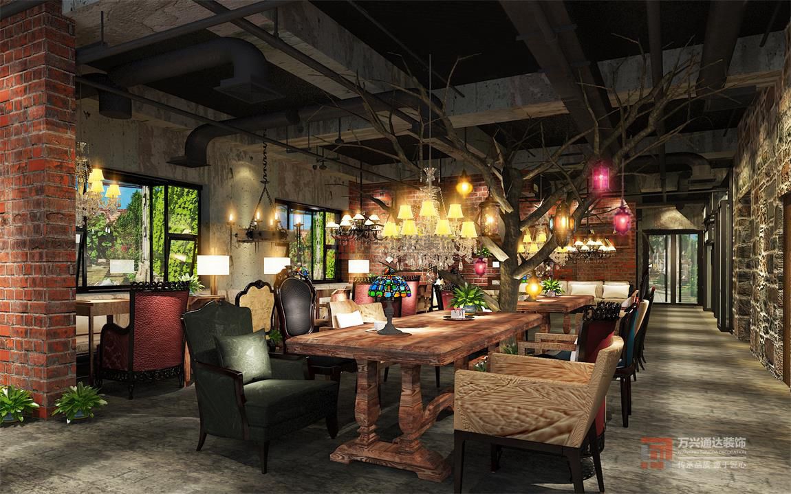 北京萬(wàn)興通達(dá)辦公裝修項(xiàng)目-咖啡灣咖啡廳裝修效果圖