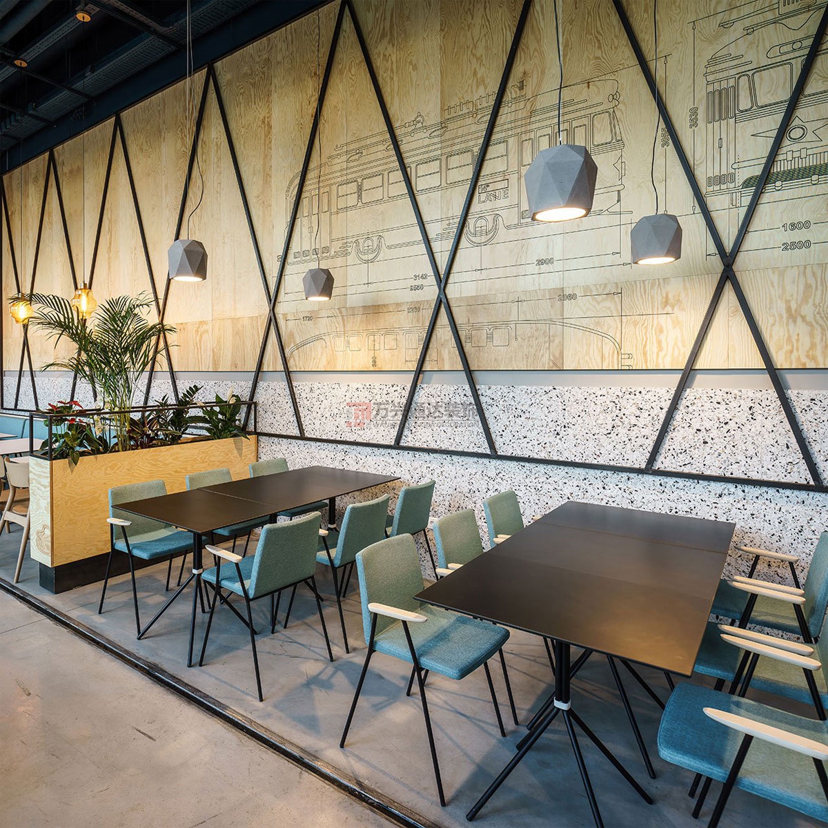 北京萬興通達辦公裝修項目-天地餐廳裝修效果圖