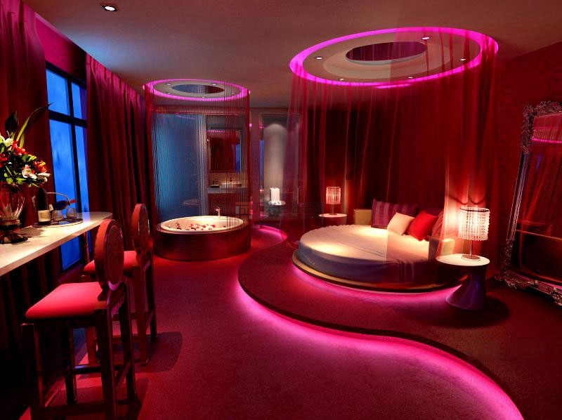 北京萬興通達辦公裝修項目-天鵝戀情侶酒店裝修案例效果圖