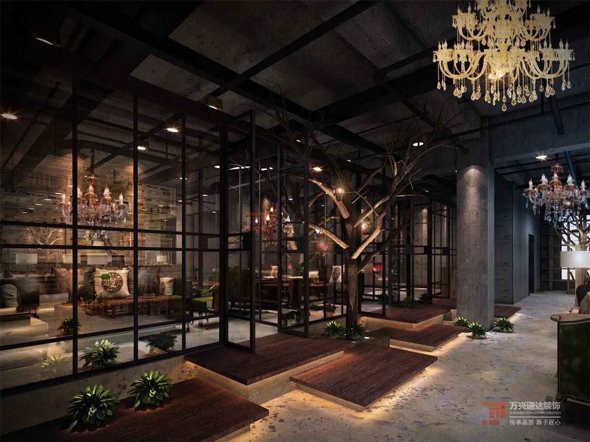 北京萬興通達(dá)辦公裝修項目-唐館咖啡廳裝修效果圖