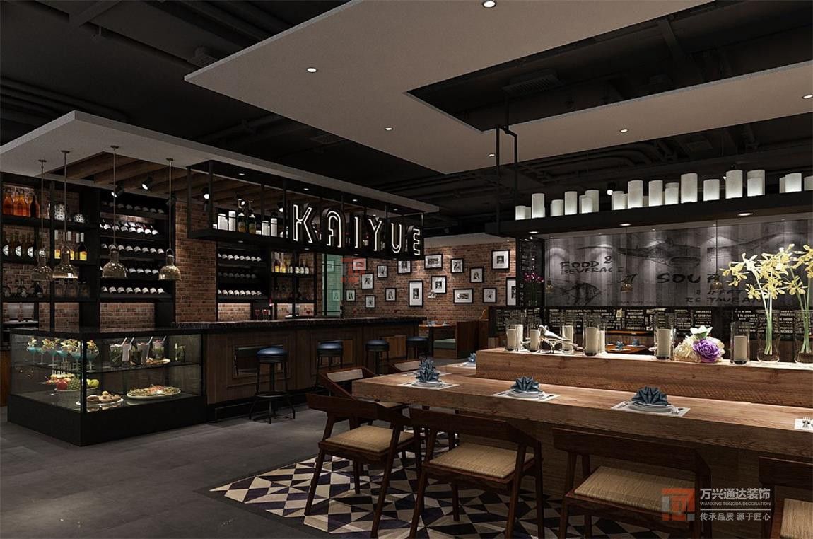 北京萬(wàn)興通達(dá)辦公裝修項(xiàng)目-凱悅西餐廳裝修效果圖