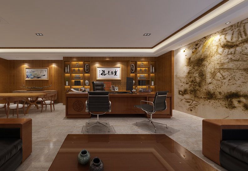 北京萬興通達(dá)辦公裝修項(xiàng)目-總經(jīng)理辦公室裝修設(shè)計(jì)效果圖裝修效果圖