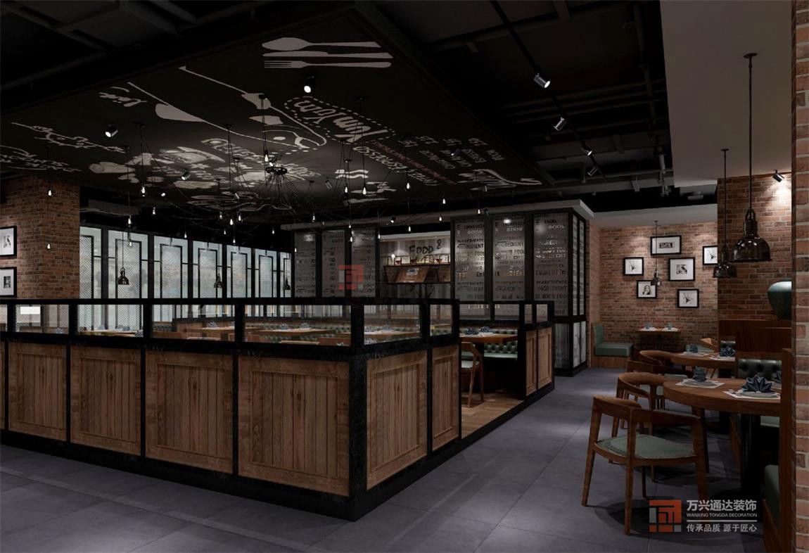 北京萬(wàn)興通達(dá)辦公裝修項(xiàng)目-凱悅西餐廳裝修效果圖