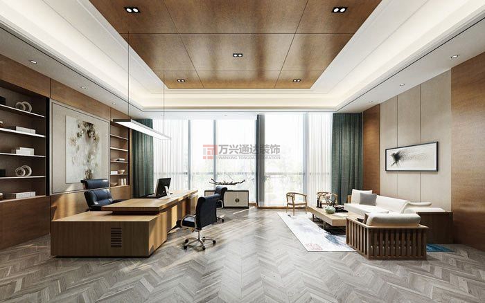 北京萬興通達(dá)辦公裝修項(xiàng)目-總經(jīng)理辦公室裝修設(shè)計(jì)效果圖裝修效果圖
